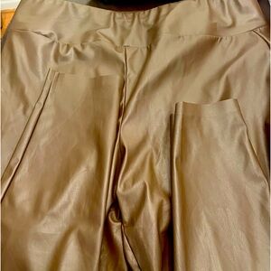 Brown pleather pants straight leg, leggings style. Size 2x
